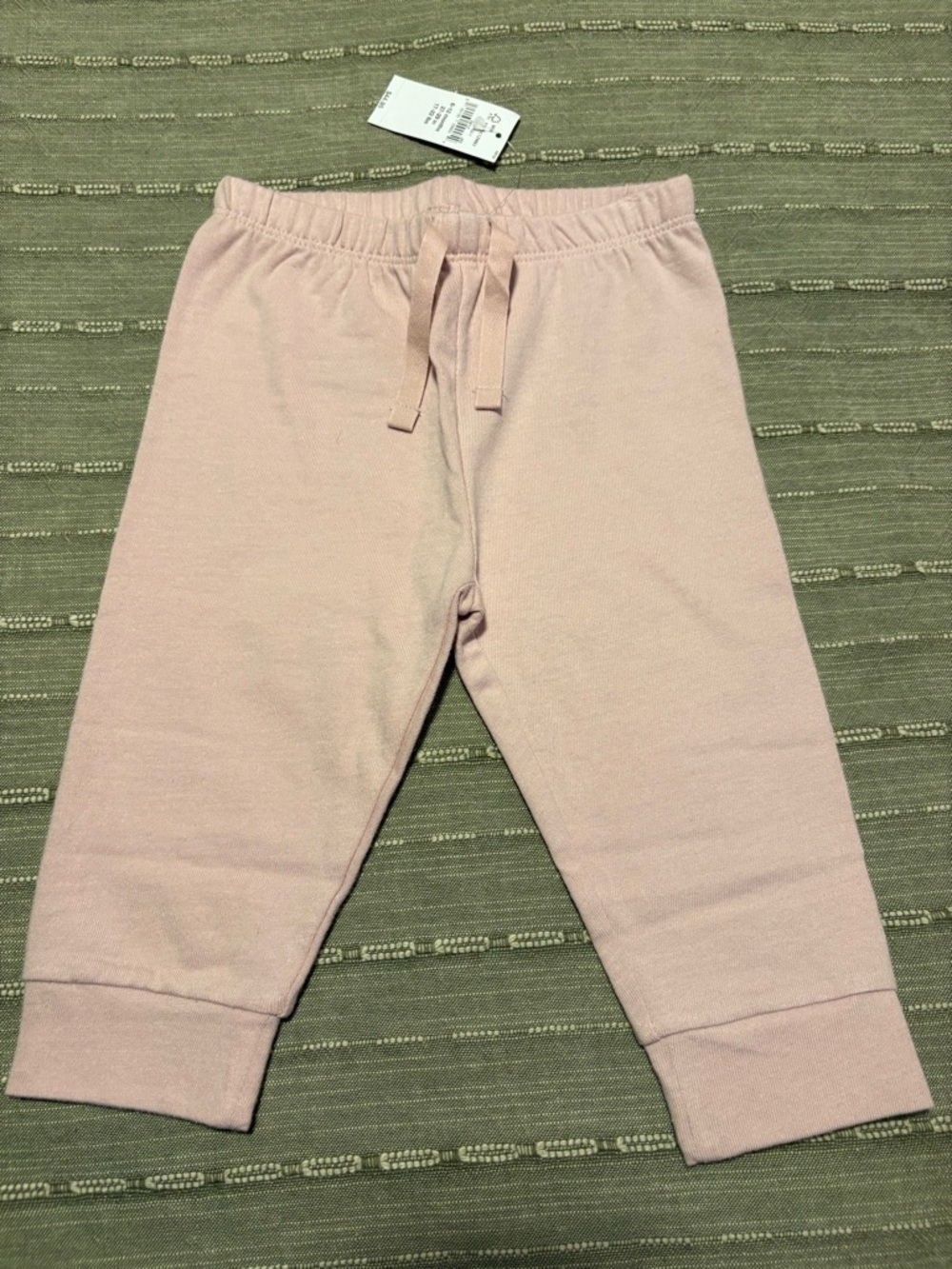 NWT Baby Gap Pink Drawstring Jogger Pants Sized 6-12 Months Organic Cotton